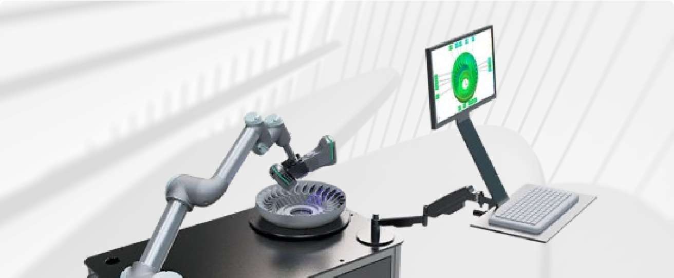 Sistema automático AutoScan-K realizando control de calidad 3D para metrología avanzada en condiciones de taller