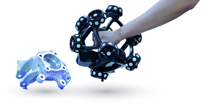 Sistema TrackScan-P para escaneo 3D inalámbrico y pruebas de medición óptica